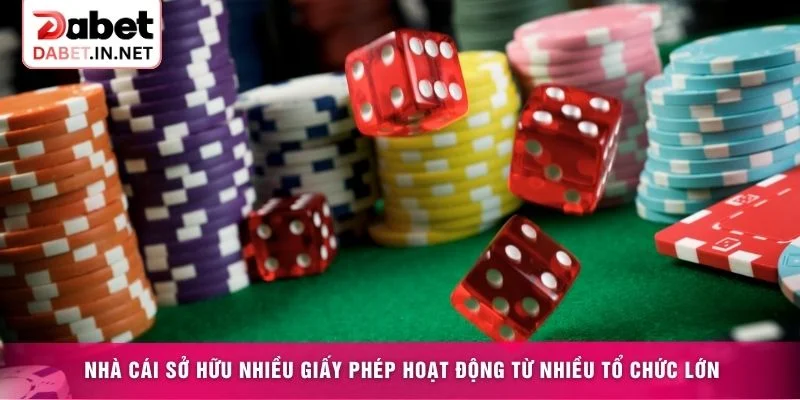 Nhà cái sở hữu nhiều giấy phép hoạt động từ nhiều tổ chức lớn